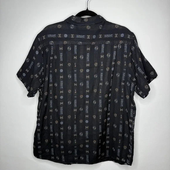 Roark Journey Camp Shirt Mens X-Large Black Blaveis Embroidered Huckberry Nordic - Picture 2 of 7